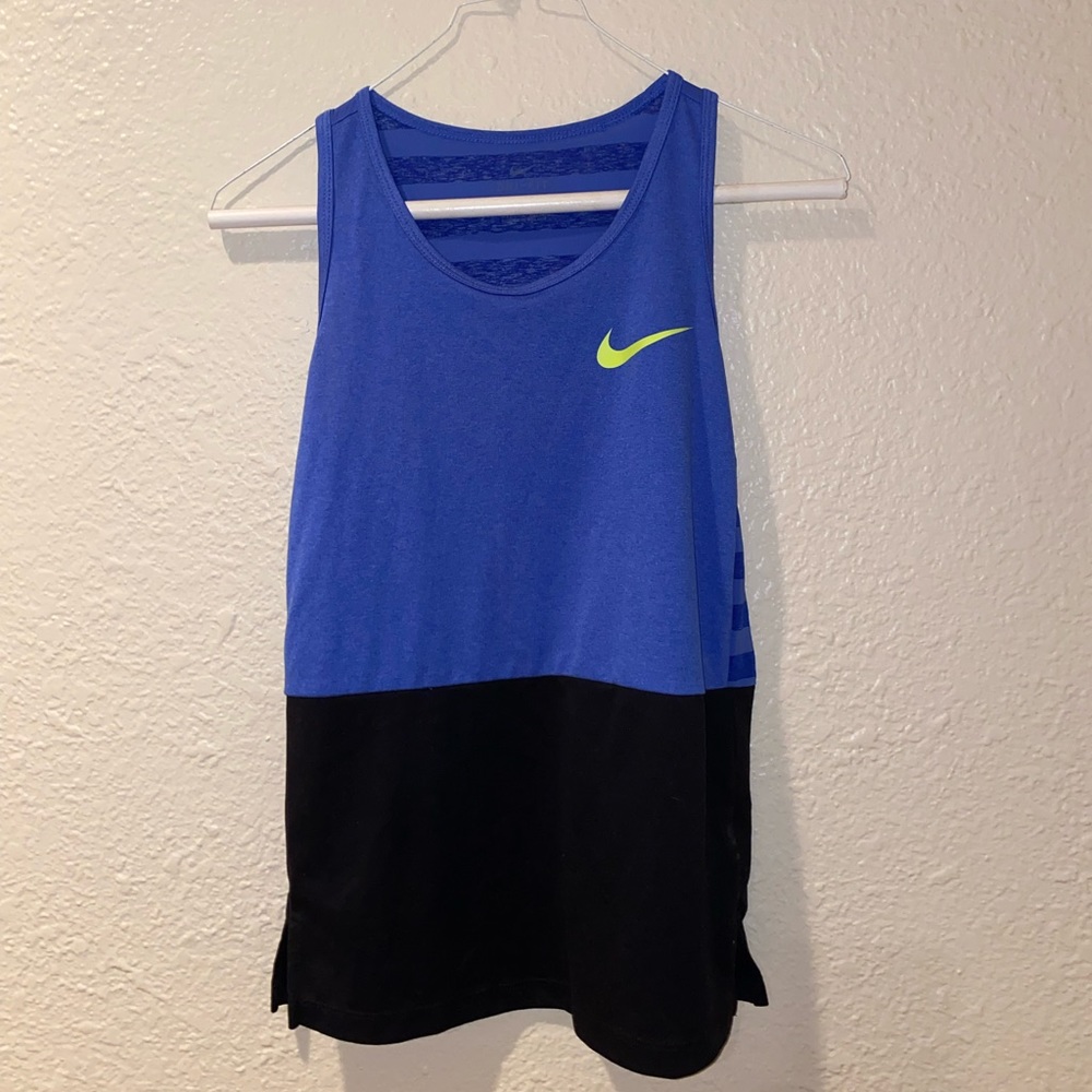 Nike dri-fit blue and black muscle tank